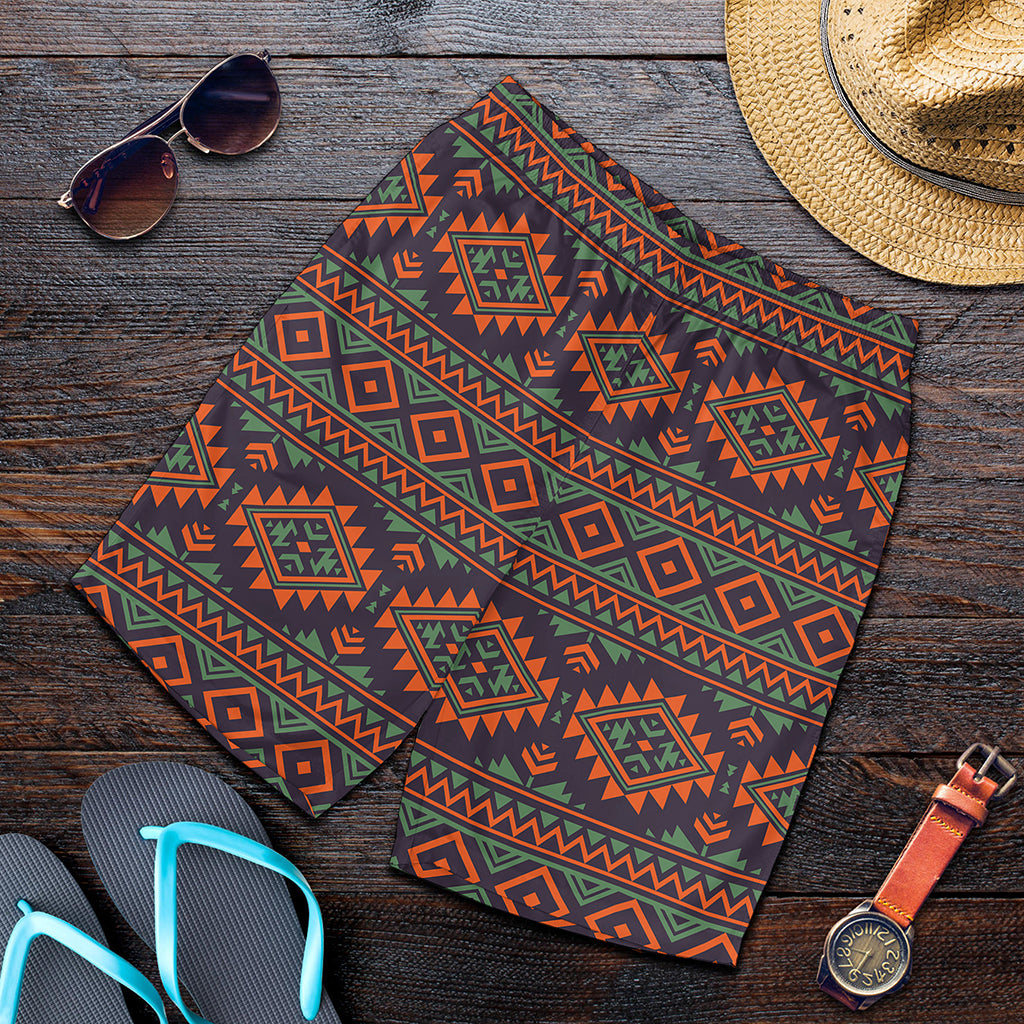Retro Tribal Navajo Pattern Print Men's Shorts