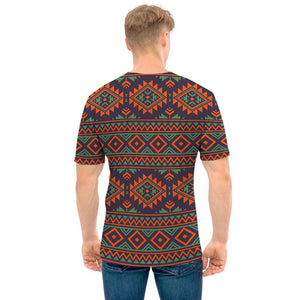 Retro Tribal Navajo Pattern Print Men's T-Shirt