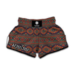 Retro Tribal Navajo Pattern Print Muay Thai Boxing Shorts