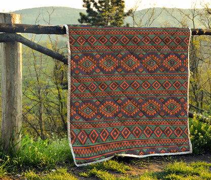 Retro Tribal Navajo Pattern Print Quilt