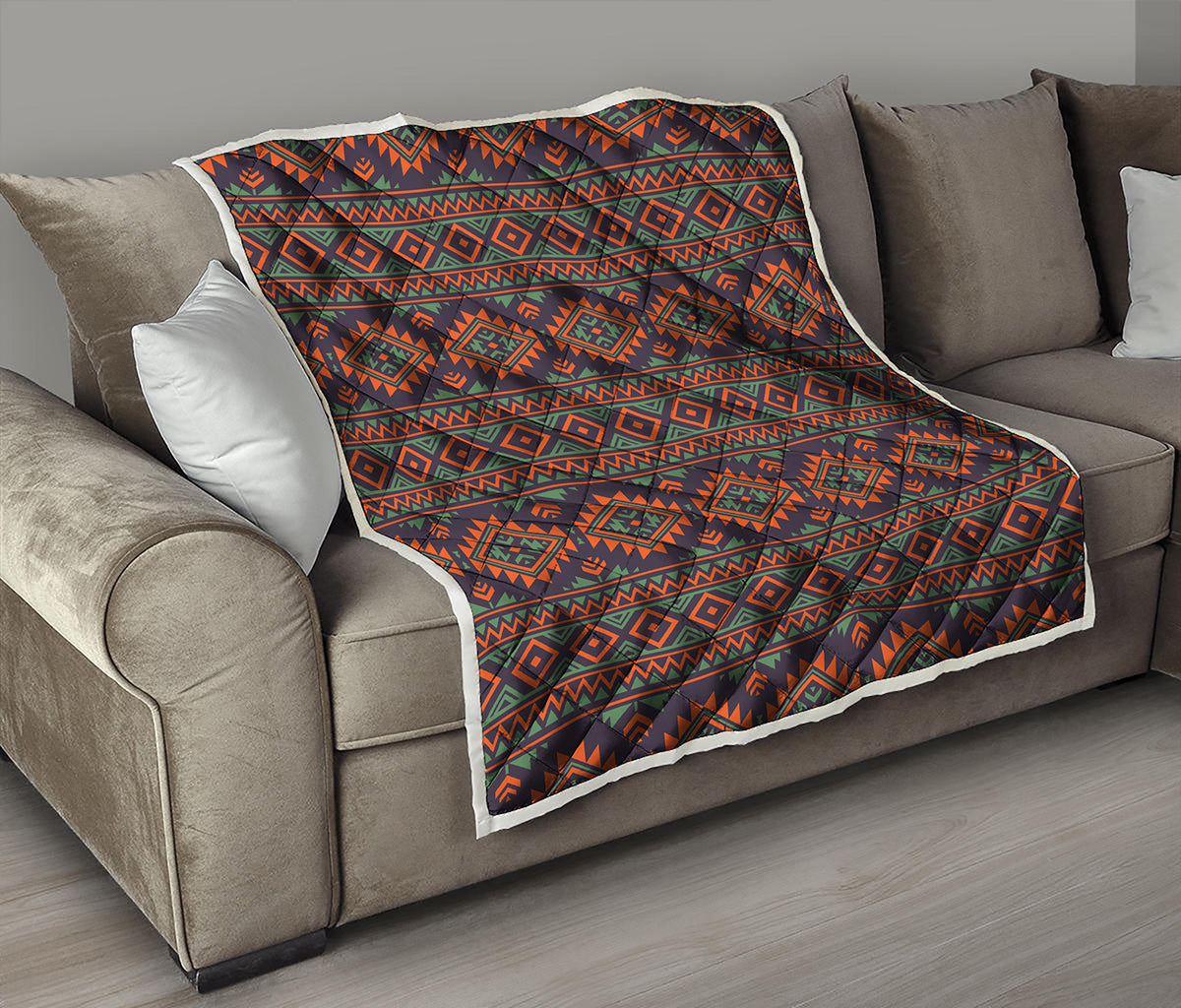 Retro Tribal Navajo Pattern Print Quilt