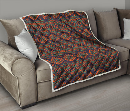 Retro Tribal Navajo Pattern Print Quilt