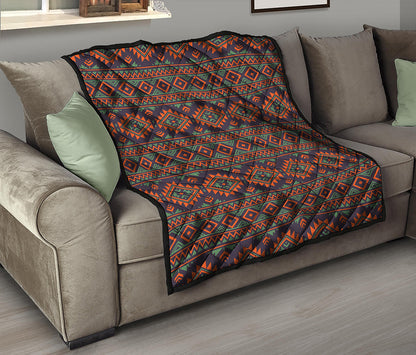 Retro Tribal Navajo Pattern Print Quilt