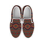 Retro Tribal Navajo Pattern Print White Slip On Shoes