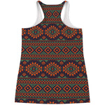 Retro Tribal Navajo Pattern Print Women's Racerback Tank Top