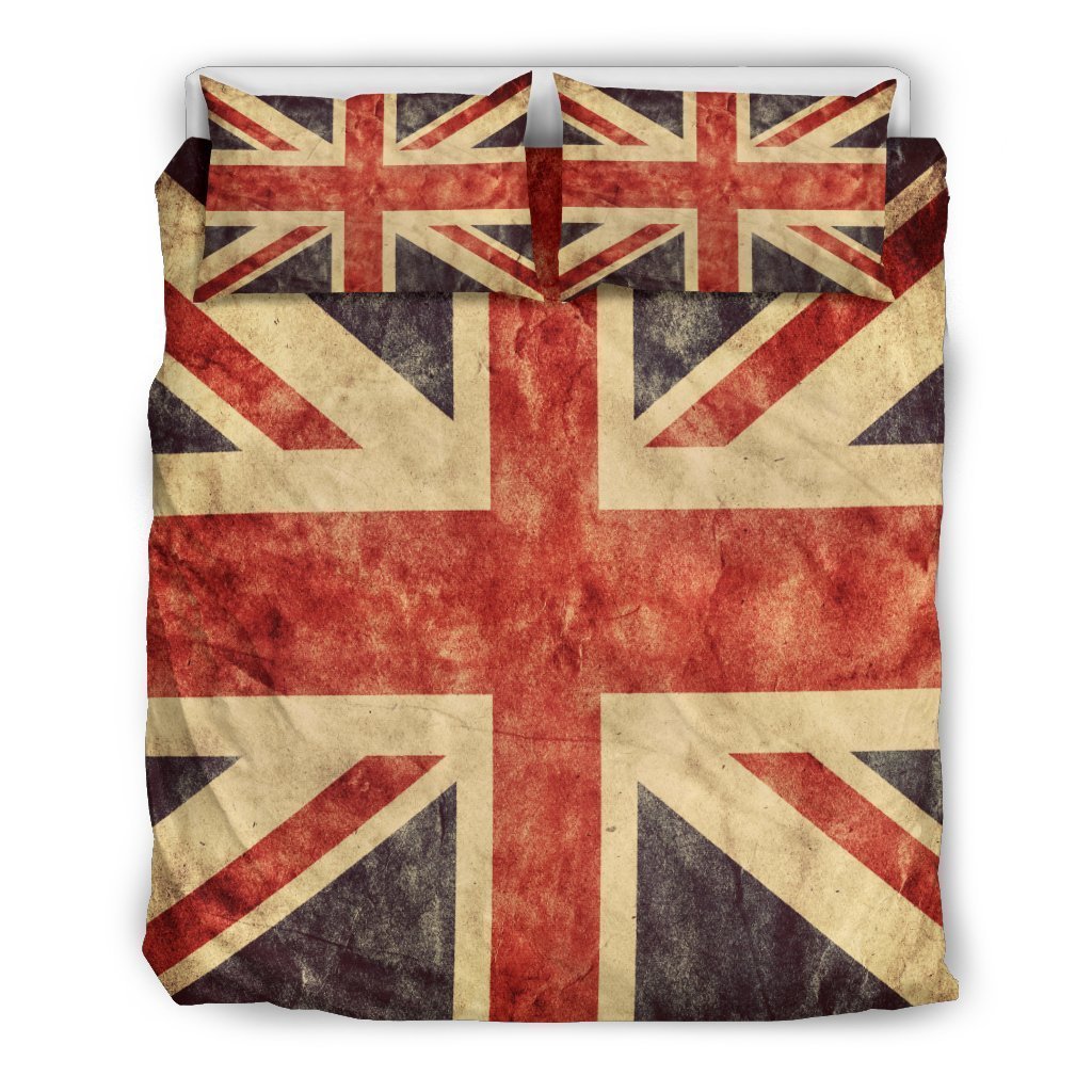 Retro Union Jack British Flag Print Duvet Cover Bedding Set GearFrost