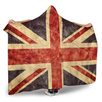 Retro Union Jack British Flag Print Hooded Blanket GearFrost