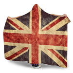 Retro Union Jack British Flag Print Hooded Blanket GearFrost