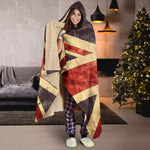Retro Union Jack British Flag Print Hooded Blanket GearFrost