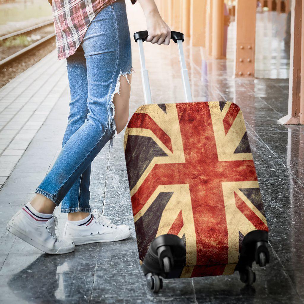 Retro Union Jack British Flag Print Luggage Cover GearFrost