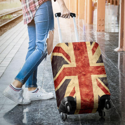 Retro Union Jack British Flag Print Luggage Cover GearFrost