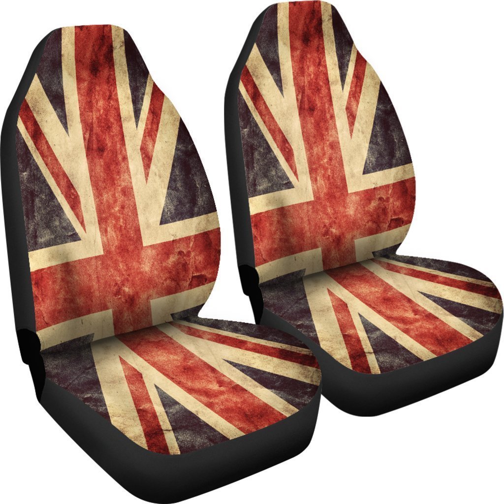 Retro Union Jack British Flag Print Universal Fit Car Seat Covers GearFrost