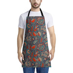 Retro Vintage Bohemian Floral Print Apron