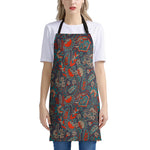 Retro Vintage Bohemian Floral Print Apron