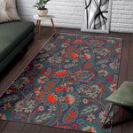Retro Vintage Bohemian Floral Print Area Rug GearFrost