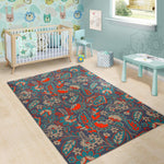 Retro Vintage Bohemian Floral Print Area Rug GearFrost