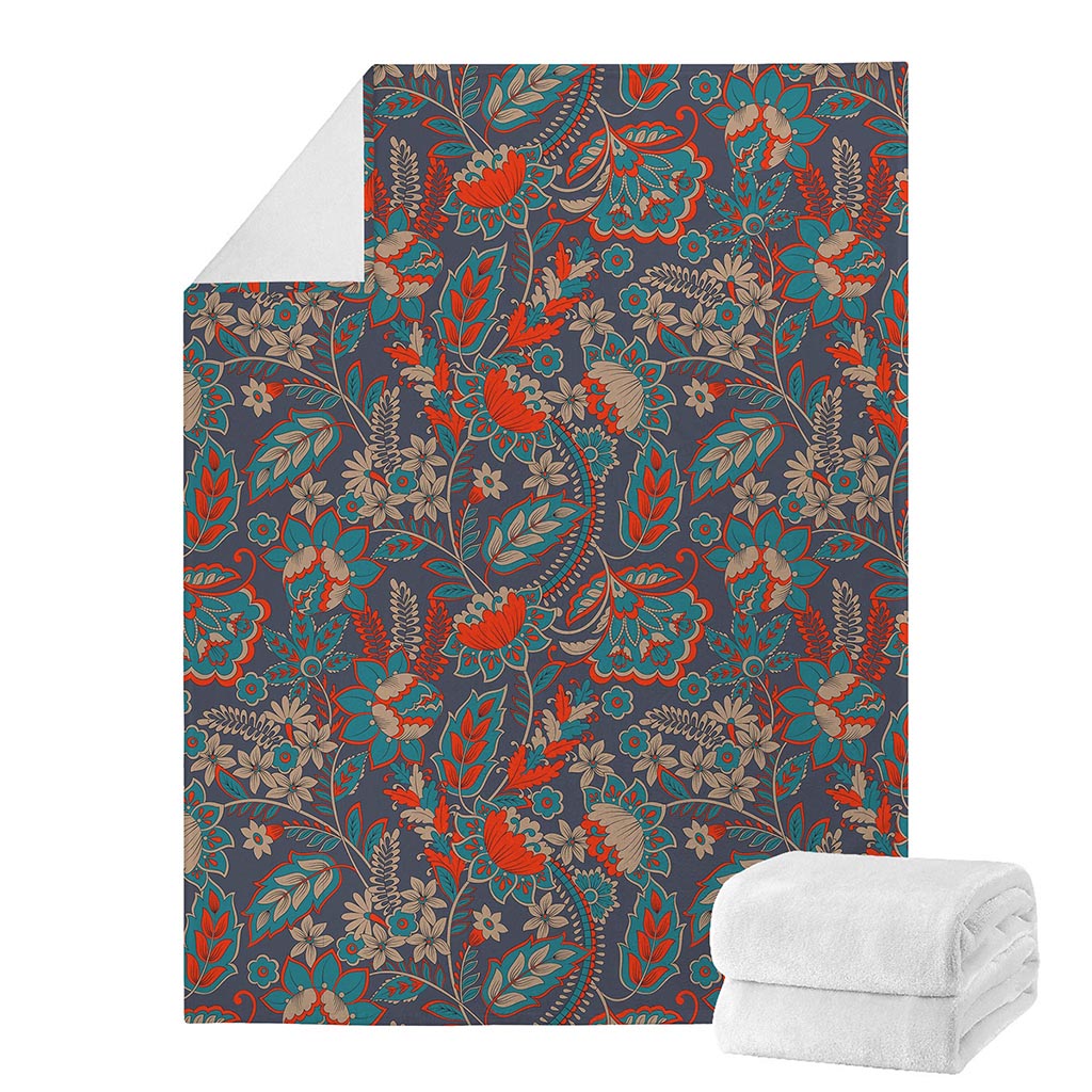 Retro Vintage Bohemian Floral Print Blanket