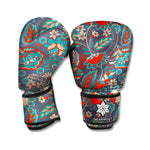 Retro Vintage Bohemian Floral Print Boxing Gloves