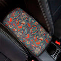Retro Vintage Bohemian Floral Print Car Center Console Cover