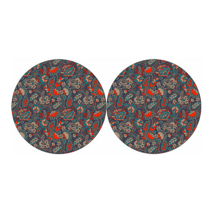 Retro Vintage Bohemian Floral Print Car Coasters
