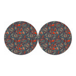Retro Vintage Bohemian Floral Print Car Coasters
