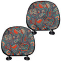 Retro Vintage Bohemian Floral Print Car Headrest Covers