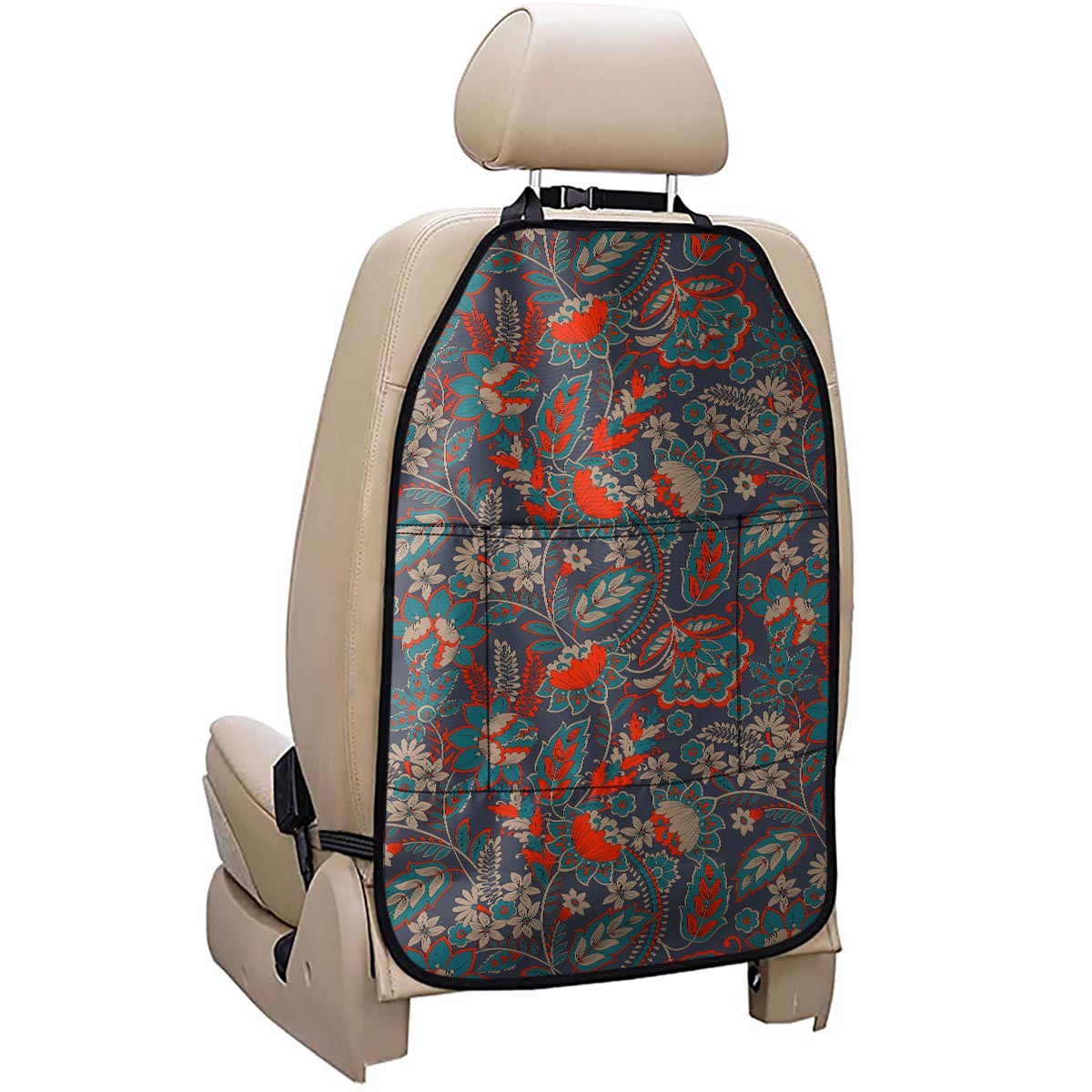 Retro Vintage Bohemian Floral Print Car Seat Organizers
