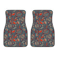 Retro Vintage Bohemian Floral Print Front Car Floor Mats