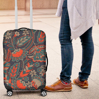 Retro Vintage Bohemian Floral Print Luggage Cover GearFrost
