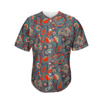 Retro Vintage Bohemian Floral Print Men's Baseball Jersey