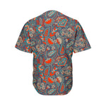 Retro Vintage Bohemian Floral Print Men's Baseball Jersey