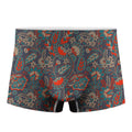Retro Vintage Bohemian Floral Print Men's Boxer Briefs