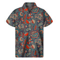 Retro Vintage Bohemian Floral Print Men's Short Sleeve Shirt