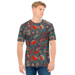 Retro Vintage Bohemian Floral Print Men's T-Shirt