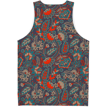 Retro Vintage Bohemian Floral Print Men's Tank Top