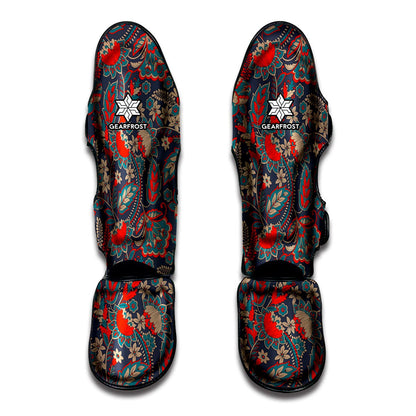 Retro Vintage Bohemian Floral Print Muay Thai Shin Guard