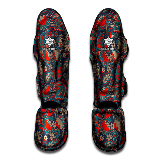 Retro Vintage Bohemian Floral Print Muay Thai Shin Guard