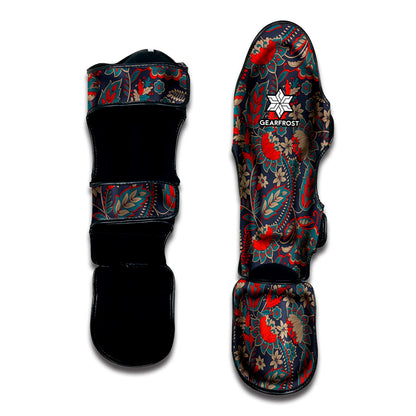 Retro Vintage Bohemian Floral Print Muay Thai Shin Guard