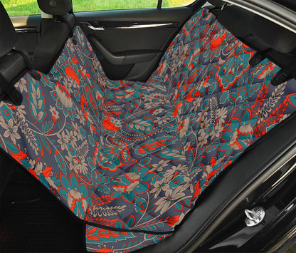 Retro Vintage Bohemian Floral Print Pet Car Back Seat Cover