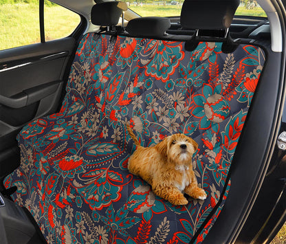 Retro Vintage Bohemian Floral Print Pet Car Back Seat Cover