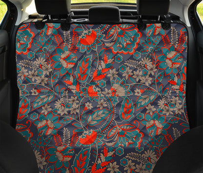 Retro Vintage Bohemian Floral Print Pet Car Back Seat Cover