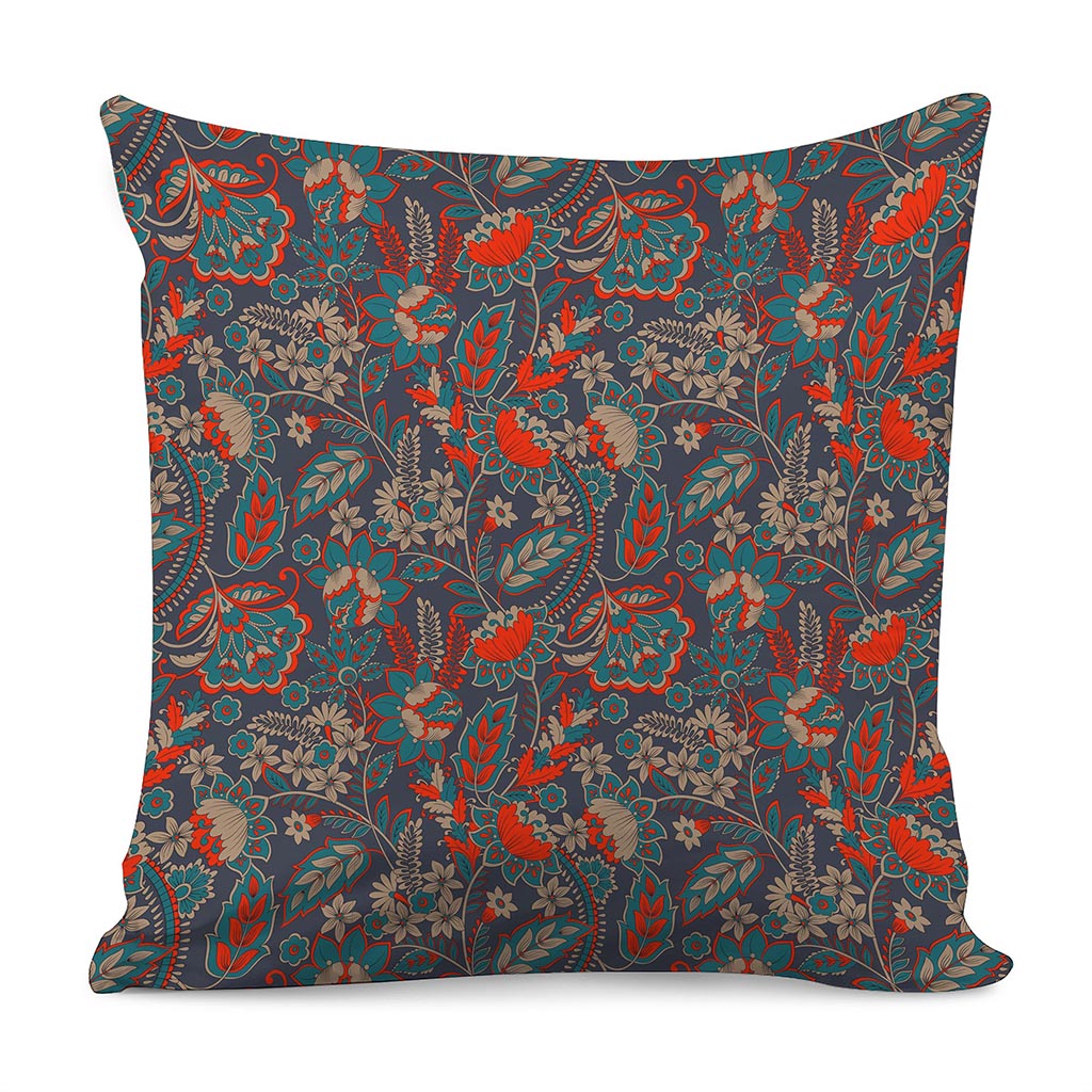 Retro Vintage Bohemian Floral Print Pillow Cover