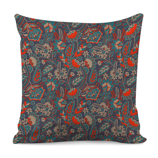 Retro Vintage Bohemian Floral Print Pillow Cover