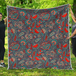 Retro Vintage Bohemian Floral Print Quilt
