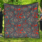Retro Vintage Bohemian Floral Print Quilt