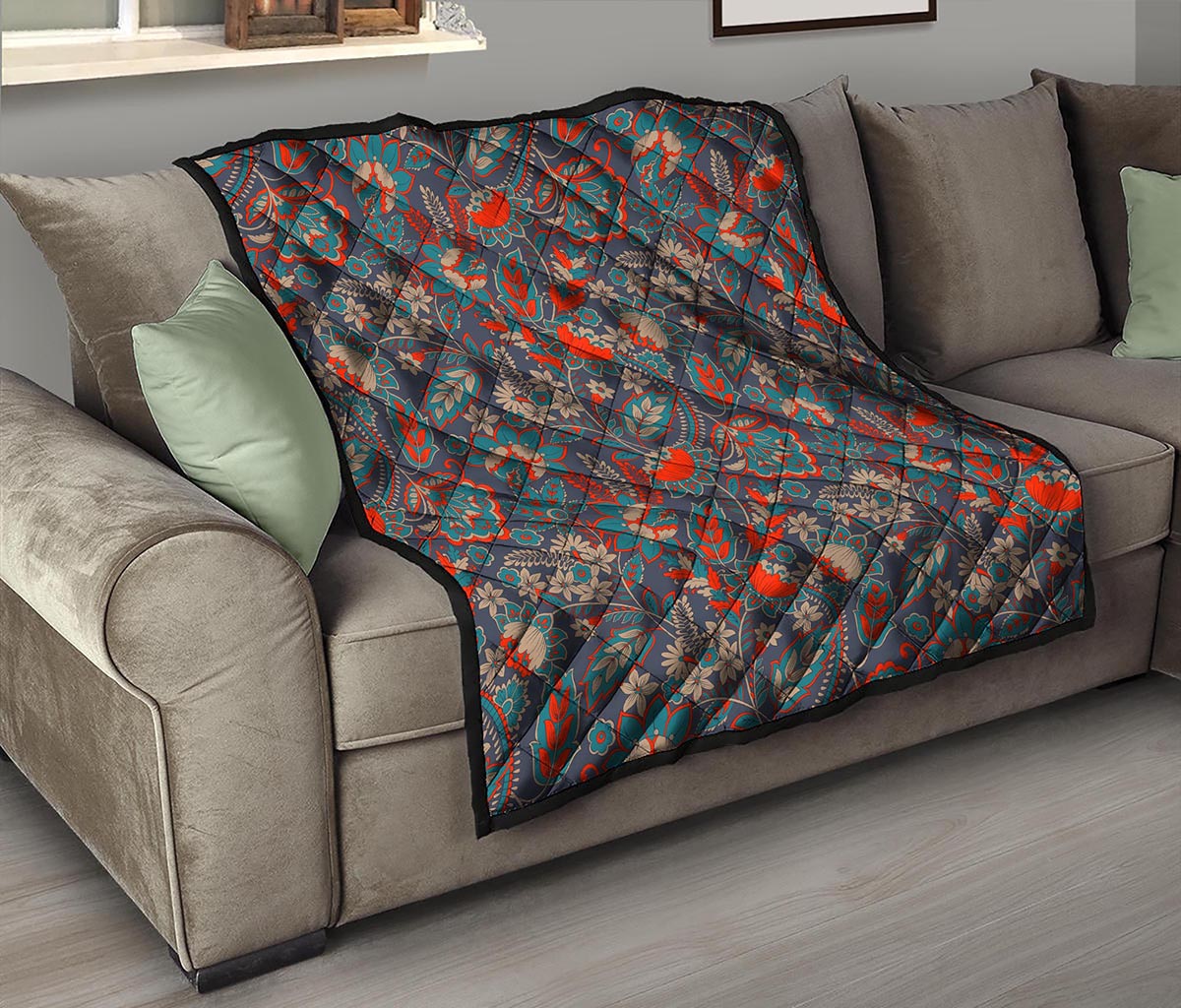 Retro Vintage Bohemian Floral Print Quilt