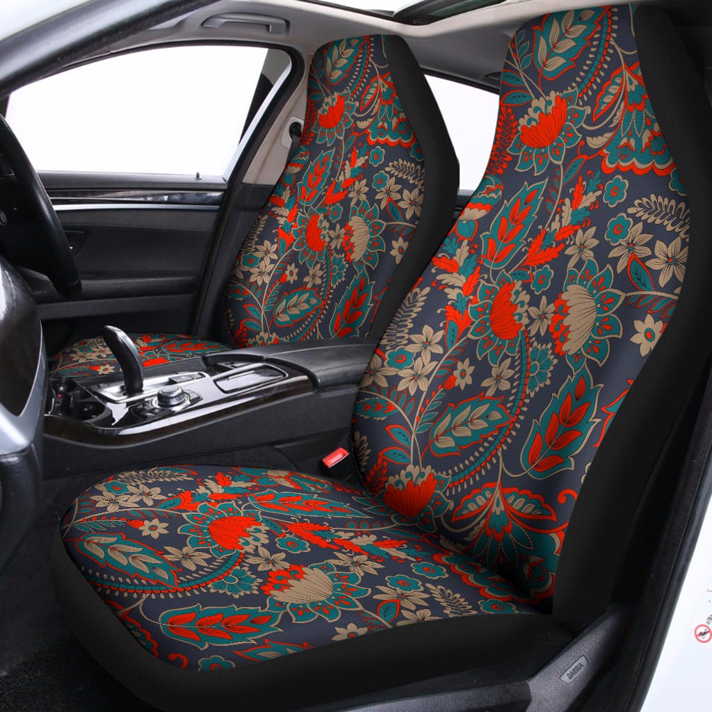 Retro Vintage Bohemian Floral Print Universal Fit Car Seat Covers