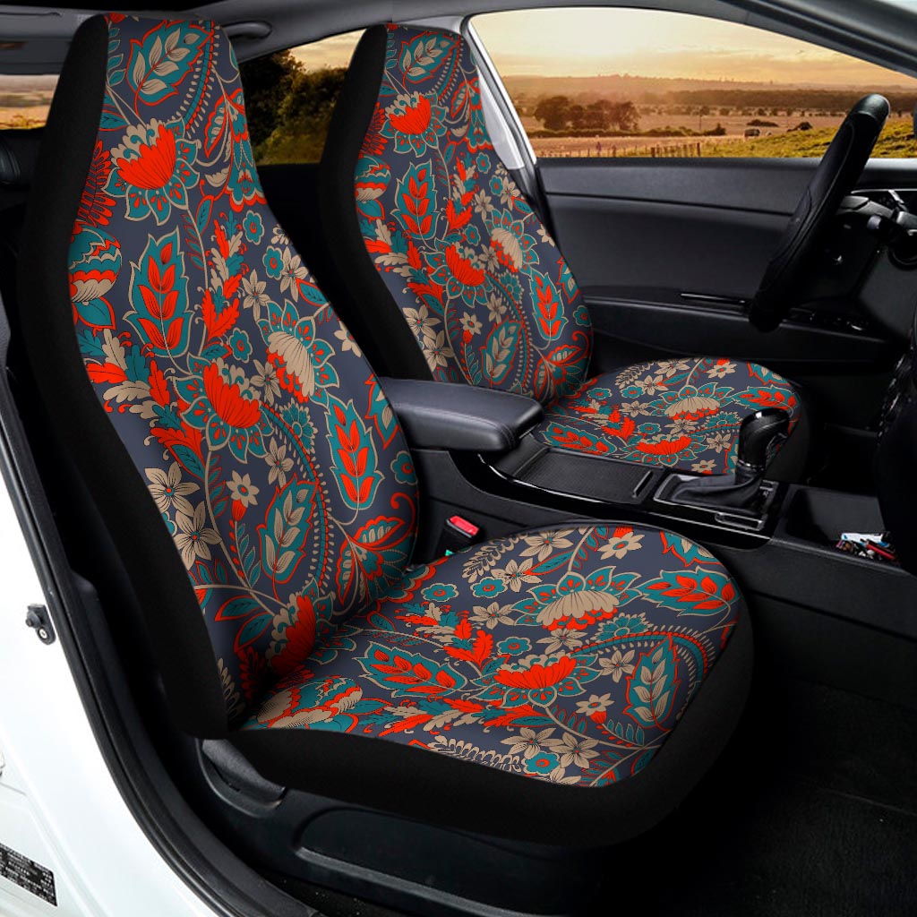 Retro Vintage Bohemian Floral Print Universal Fit Car Seat Covers
