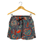 Retro Vintage Bohemian Floral Print Women's Shorts