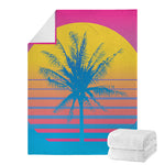 Retrowave Sunset Palm Tree Print Blanket